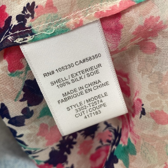 Joie Silk Pink Floral Porcelain Print Leala Silk Blouse size S - Picture 4 of 9